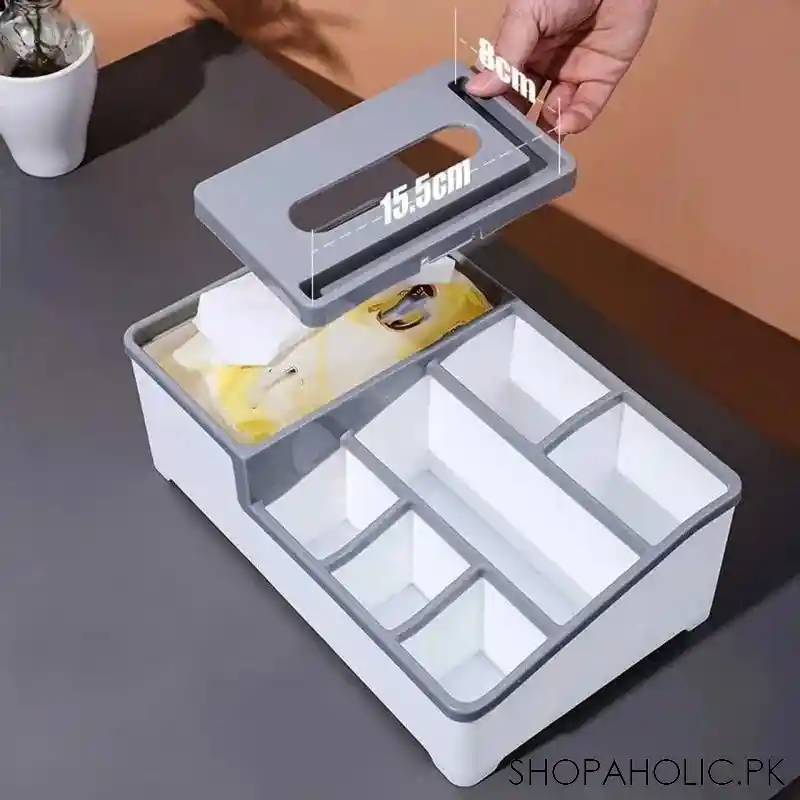 multifunctional tissue box with storage box for home and office image3