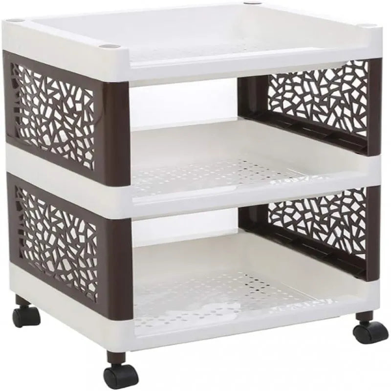 multifunctional trolley cart floor standing plastic storage shelf image5