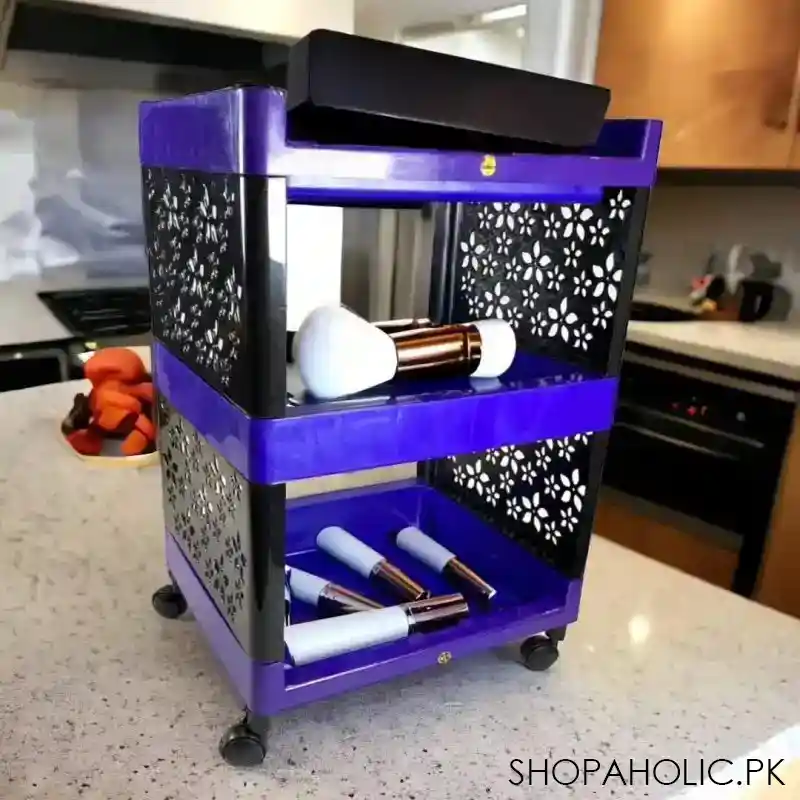 multifunctional trolley cart floor standing plastic storage shelf main image