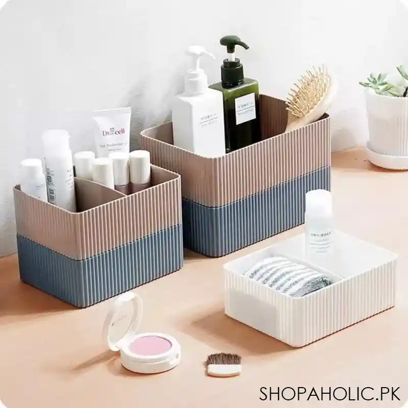 multipurpose 2 grid plastic makeup storage desktop rack image4