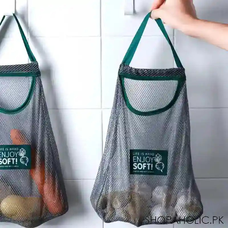 multipurpose hanging vegetable and fruit storage net bag organizer for kitchen image2