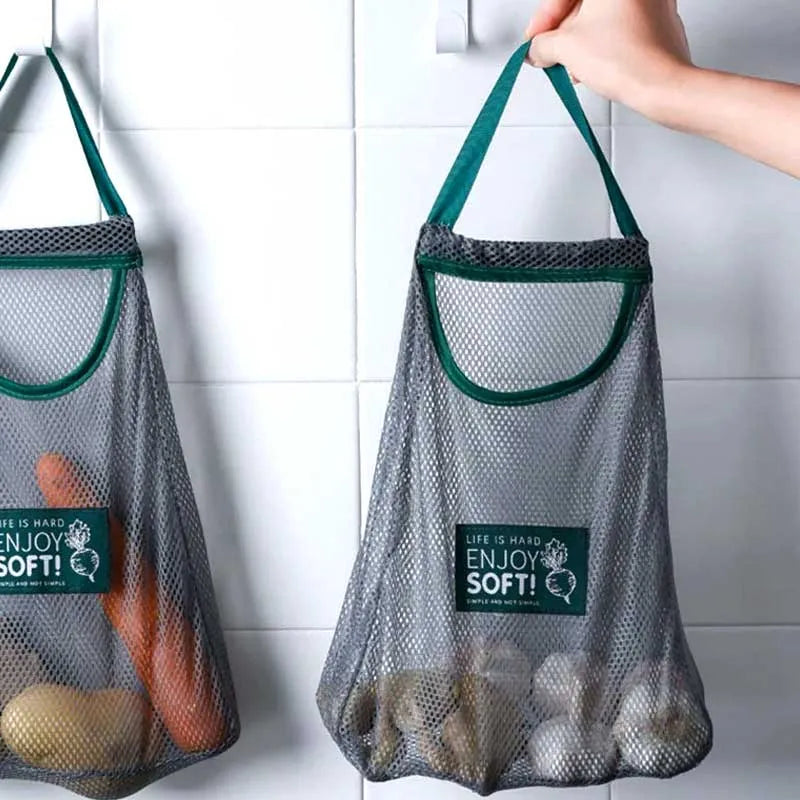 multipurpose hanging vegetable and fruit storage net bag organizer for kitchen image2