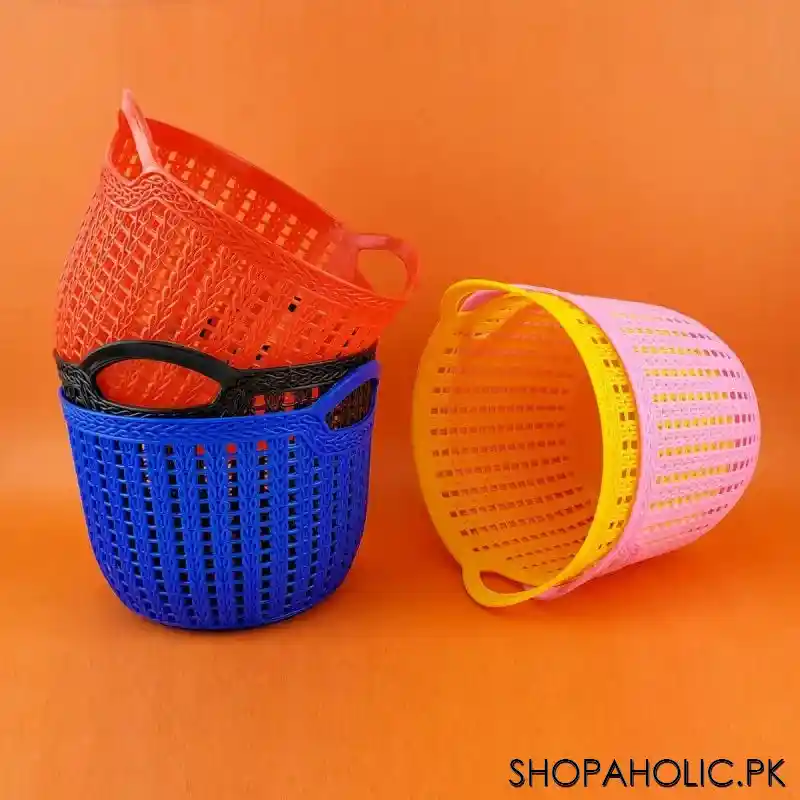 multipurpose plastic storage basket   round image3