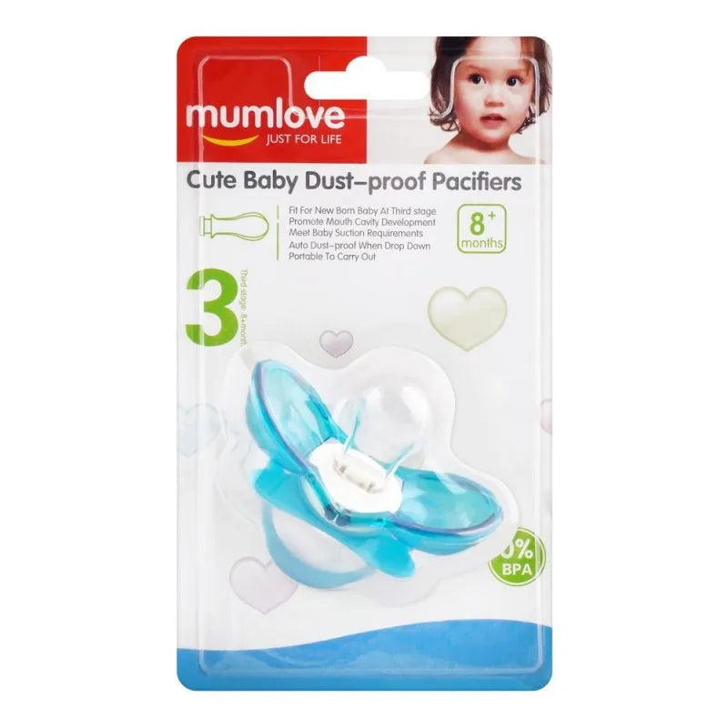 mum love baby dust proof pacifiers, blue, p6115 main image