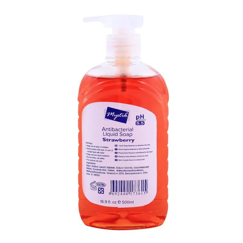 mystik anti bacterial liquid soap, strawberry 500ml image2