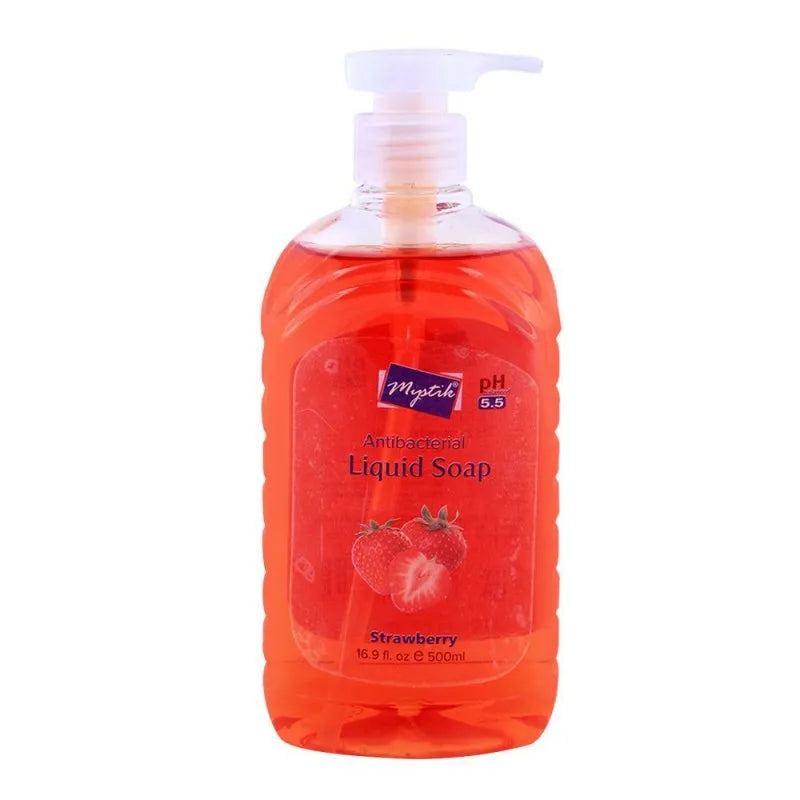 mystik anti bacterial liquid soap, strawberry 500ml main image