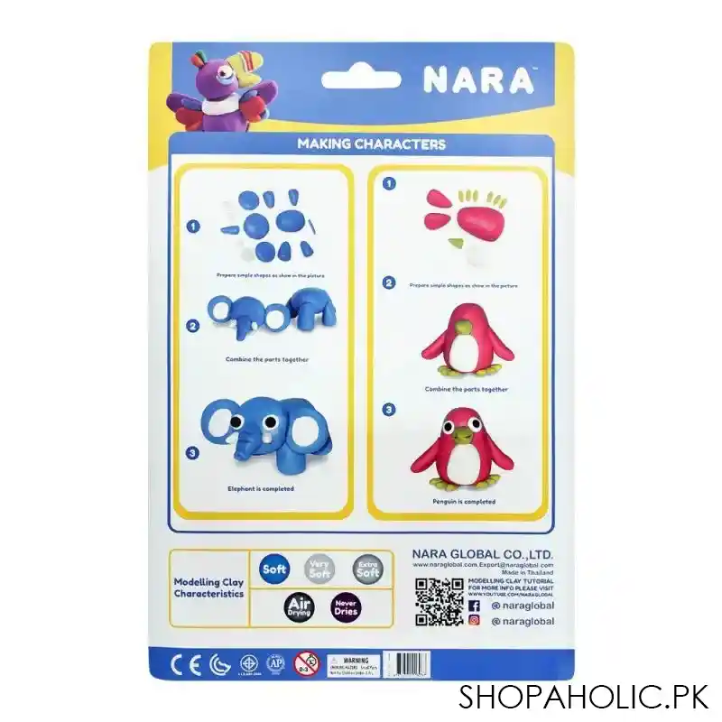 nara high quality modelling clay, 12 colors + 4 cutters + 1 roller, st 200+4sm/r image2