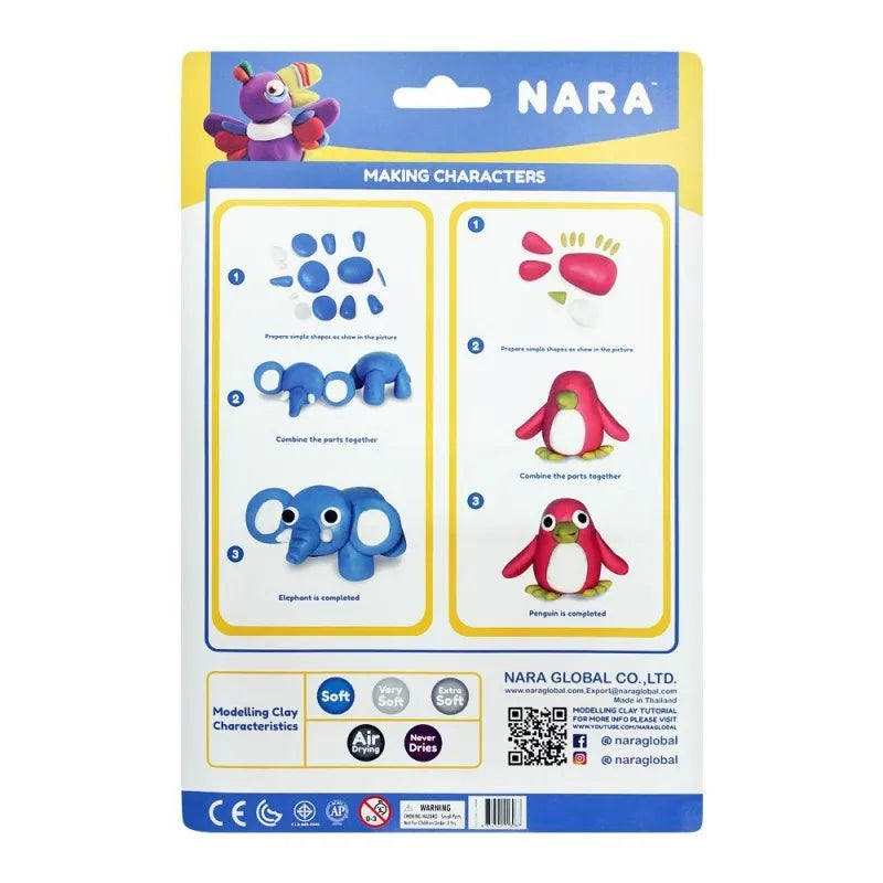 nara high quality modelling clay, 12 colors + 4 cutters + 1 roller, st 200+4sm/r image2