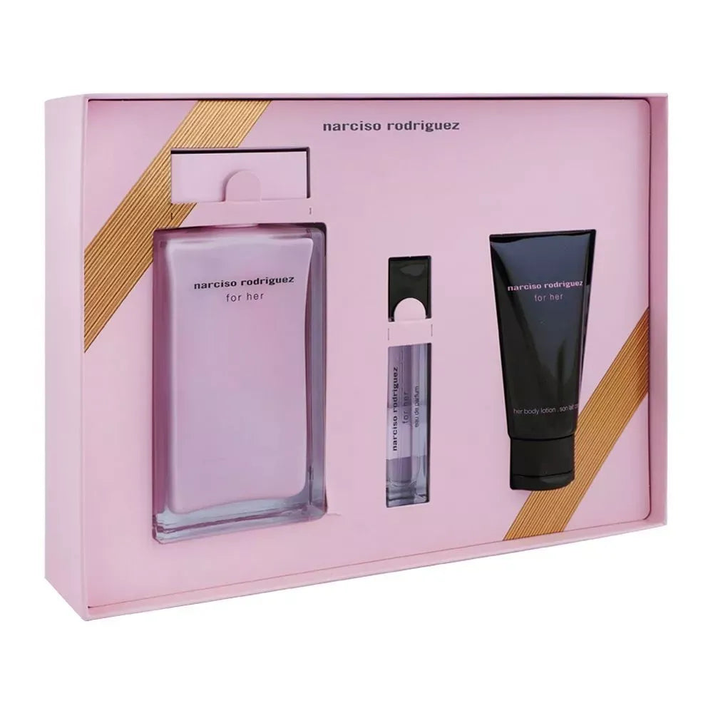 narciso rodriguez for her set eau de parfum 100ml + eau de parfum 10ml + body lotion, 50ml main image