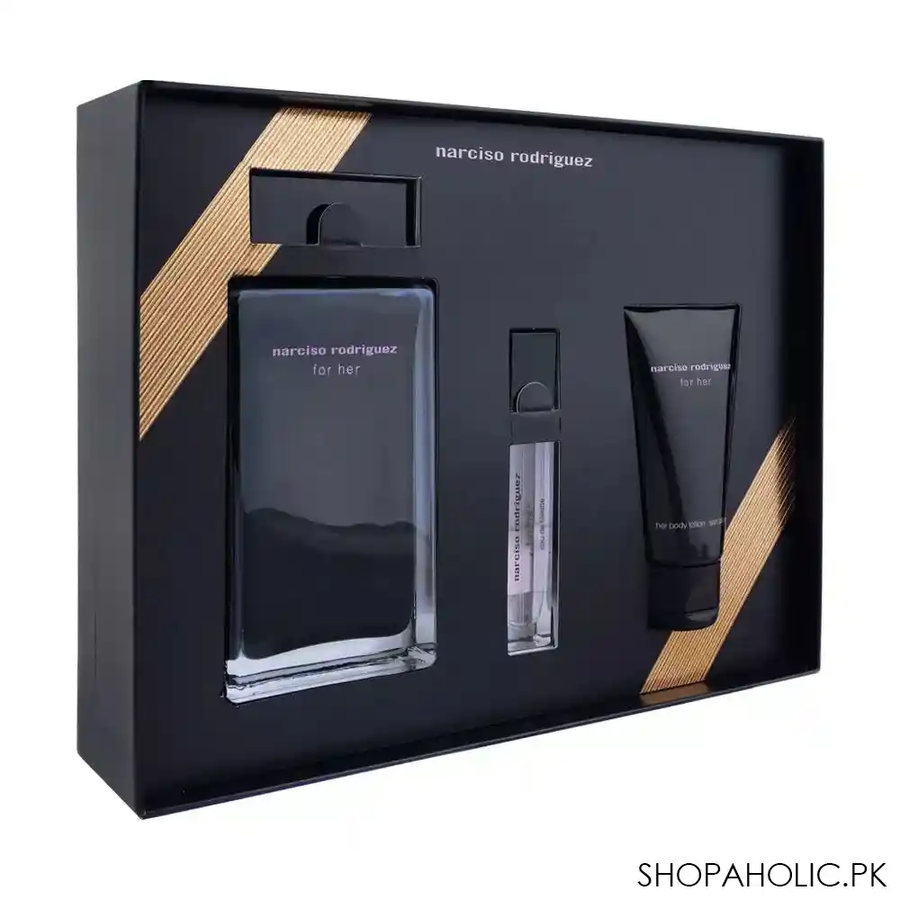 narciso rodriguez for her set eau de toilette 100ml + eau de toilette 10ml + body lotion, 50ml main image