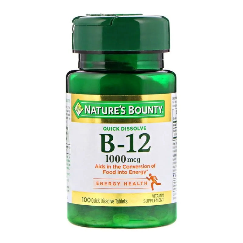 nature's bounty b 12, 1000mg, 100 tablets, vitamin supplement main image