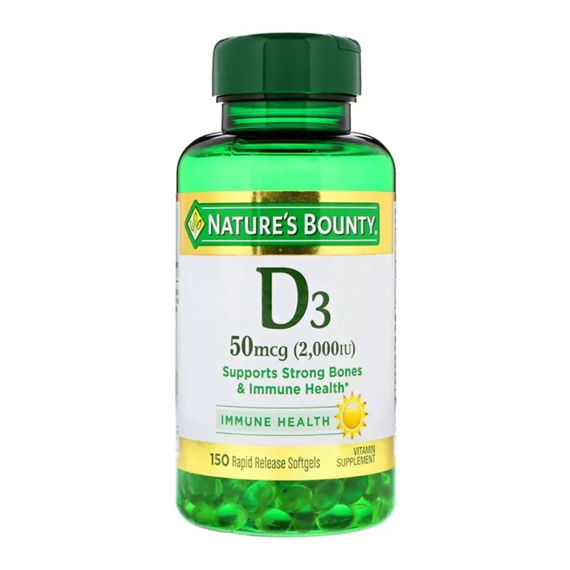 nature's bounty d3 2000iu, 150 softgels, vitamin supplement main image