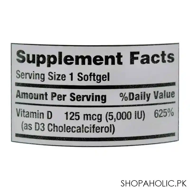 nature's bounty d3 5000iu, 150 softgels, vitamin supplement image3