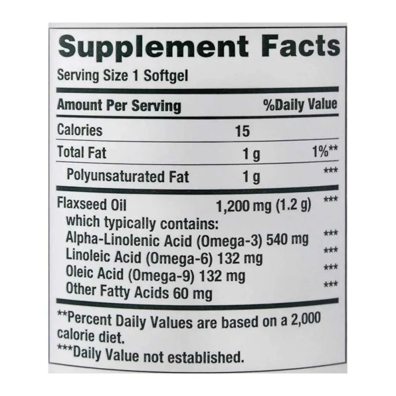 nature's bounty flaxseed oil, 1200mg, 125 softgels, dietary supplement image3