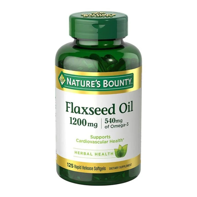 nature's bounty flaxseed oil, 1200mg, 125 softgels, dietary supplement main image