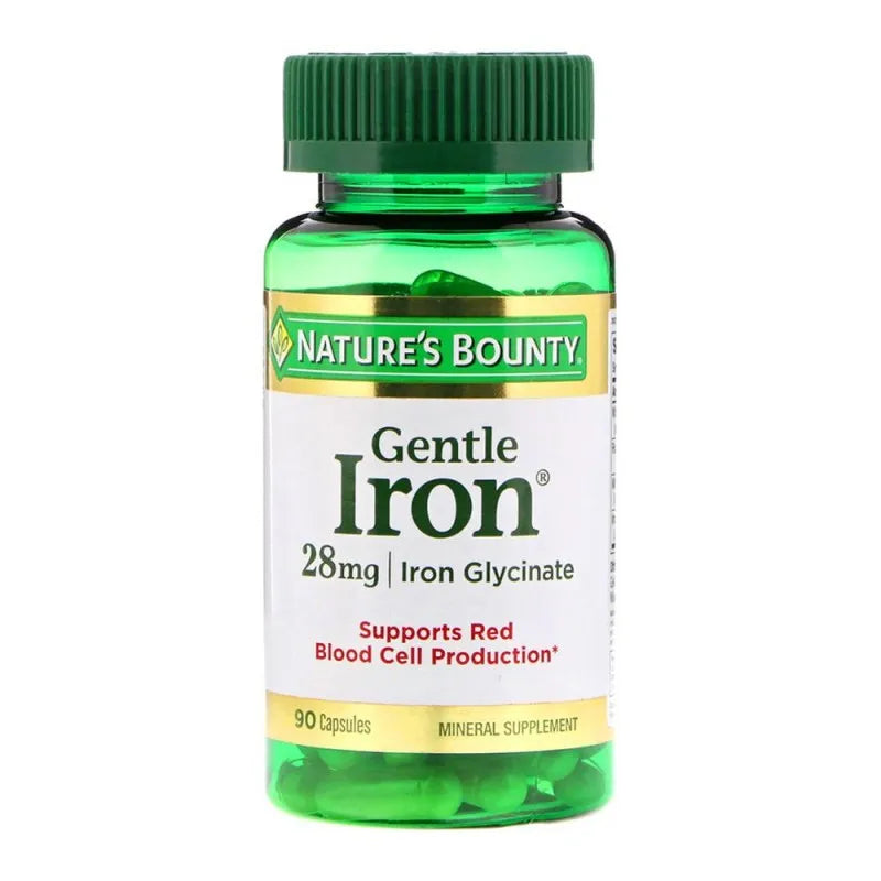 nature's bounty gentle iron, 28mg, 90 capsules, mineral supplement main image