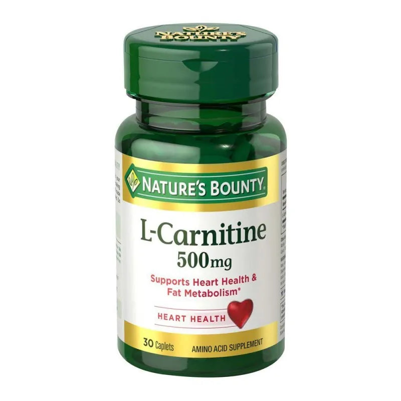 nature's bounty l carnitine, 500mg, 30 caplets, amino acid supplement main image