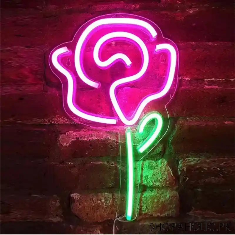 neon rose and heart lights with acrylic base main image