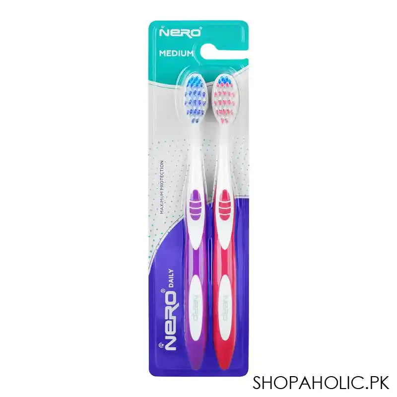 Nero Daily Medium Toothbrush, Twin Pack, K-406 - Main Image