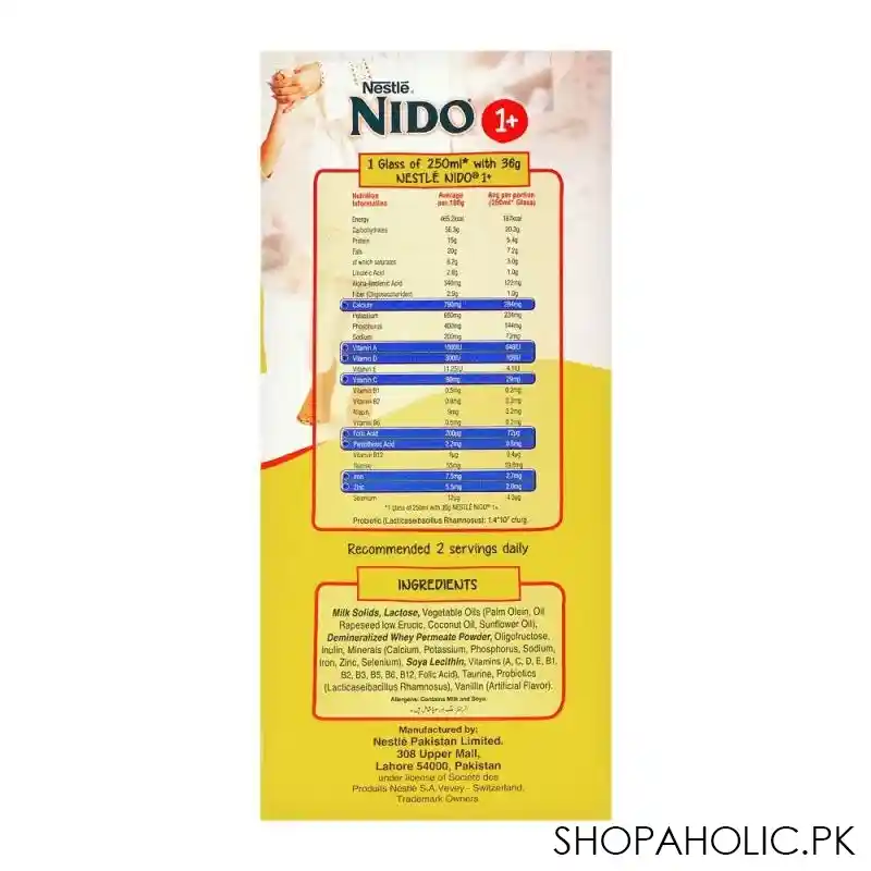 nestle nido 1+ growing up formula, 900g image3