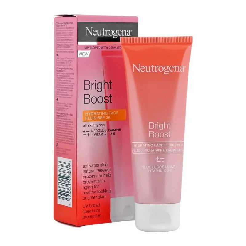 neutrogena bright boost hydrating face fluid for all skin types, spf30, 50ml main image