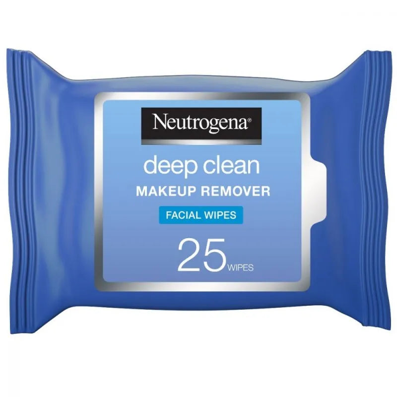 neutrogena deep clean make up remover facial wipes, 25 wipes main image