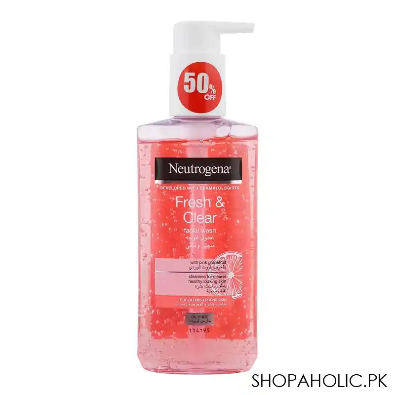 Neutrogena Fresh & Clear Pink Grapefruit Facial Wash, 200ml - Main Image