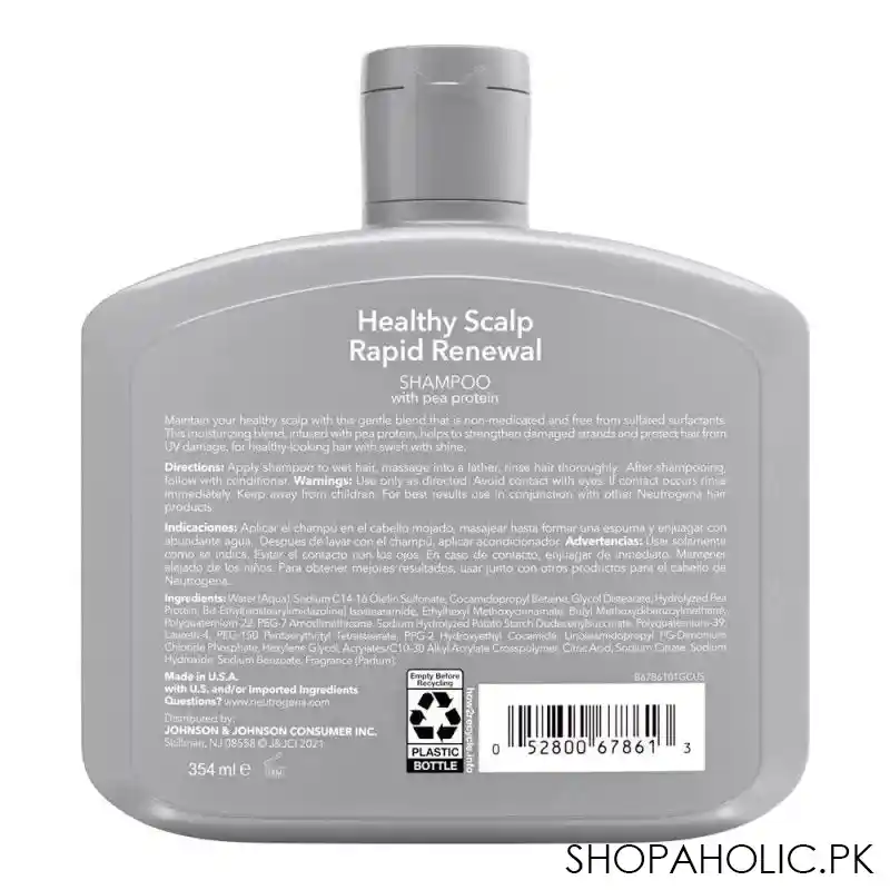 neutrogena healthy scalp rapid renewal pea protein shampoo, 354ml image2