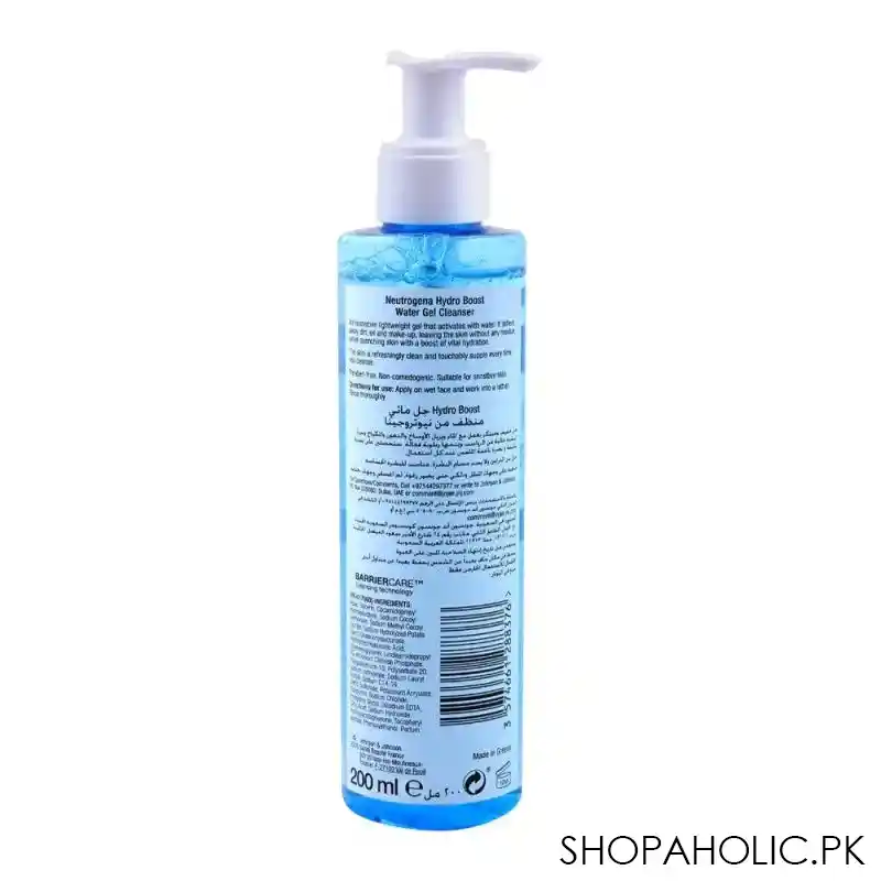 neutrogena hydro boost cleanser water gel, 200ml image3