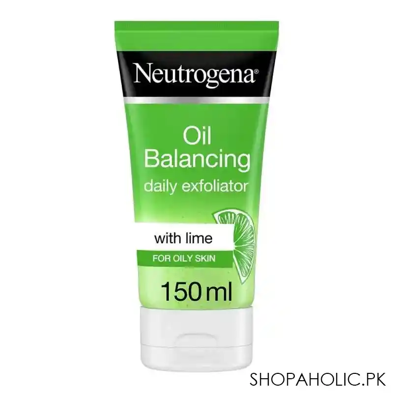 neutrogena oil balancing daily exfoliator with lime, for oily skin, 150ml main image