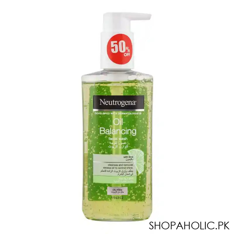 Neutrogena Oil Balancing With Lime Oil Free Skin Facial Wash, 200ml - Main Image