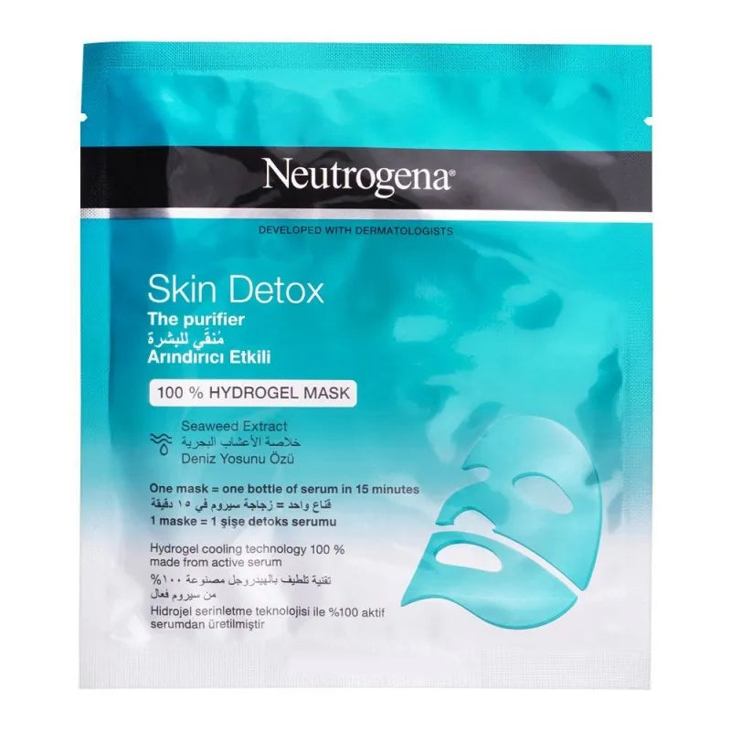 neutrogena skin detox the purifier, 100% hydro gel mask, 30ml main image