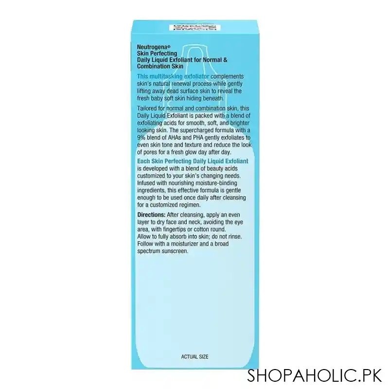 neutrogena skin perfecting smoothing & brightening daily liquid exfoliate, 118ml image2