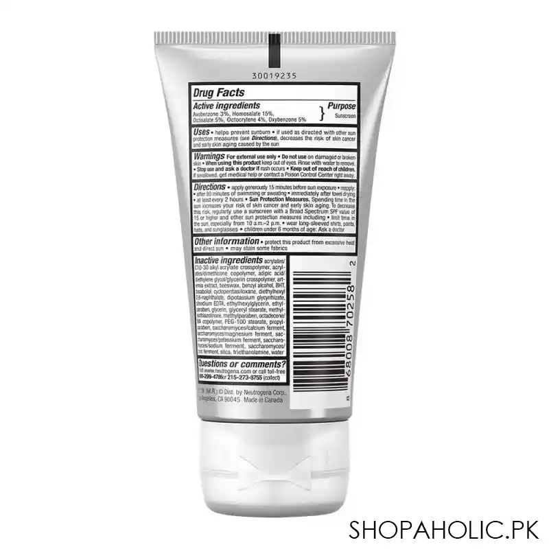 neutrogena sport face oil free sunscreen lotion, spf 70, 73ml image2