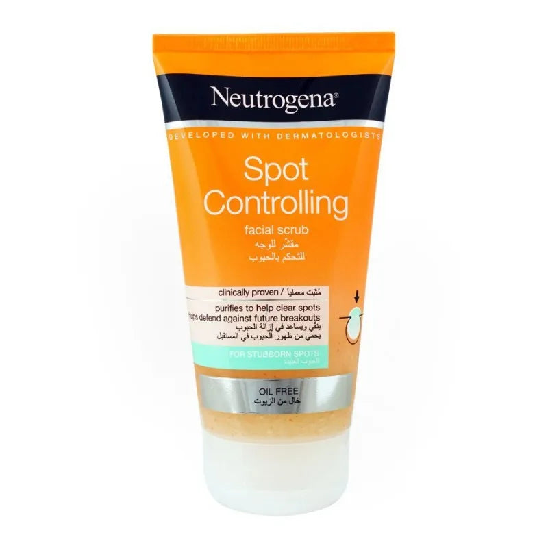 neutrogena spot controlling facial scrub, for stubborn spots, 150ml image2