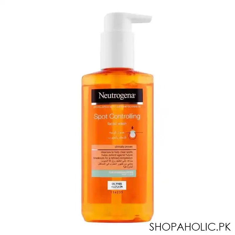 neutrogena spot controlling facial wash, oil free, 200ml image2