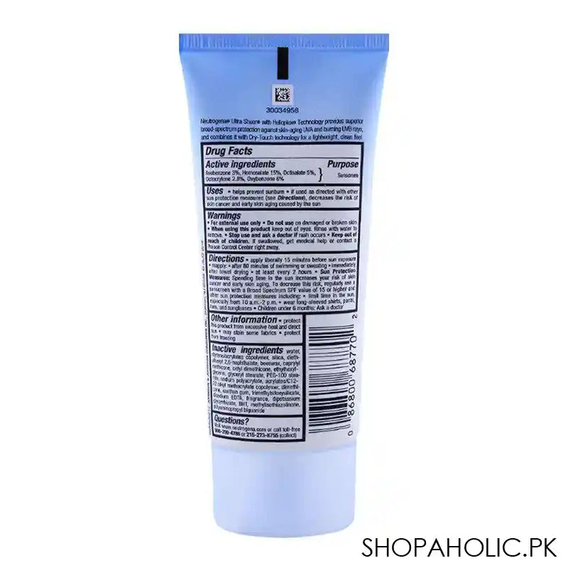 Neutrogena Ultra Sheer Dry-Touch Sunscreen, SPF 70, 88ml - Image 3