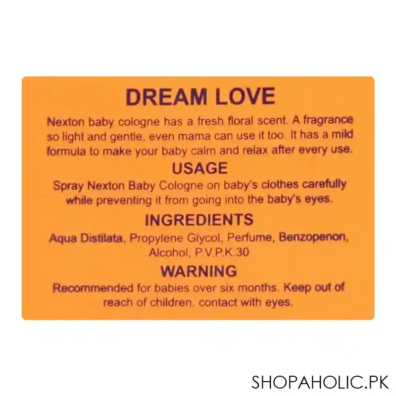 nexton baby dream love baby cologne, 80ml image3