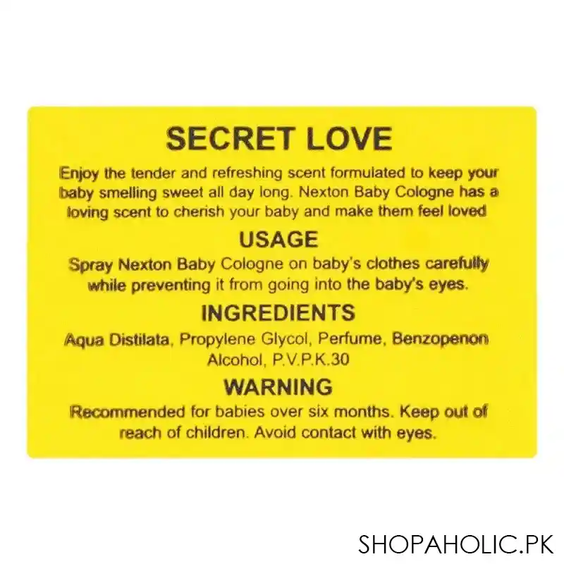 nexton baby secret love baby cologne, 80ml image3