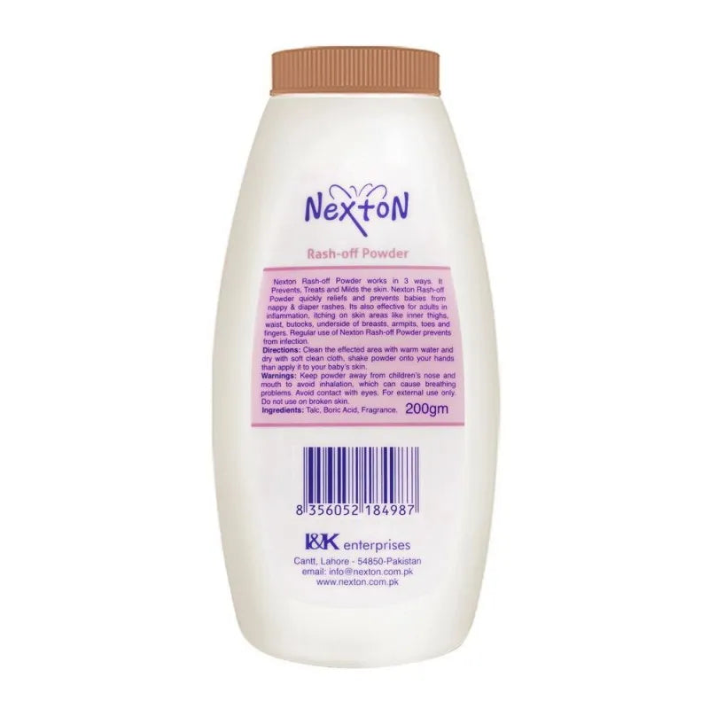 nexton rash off extra mild baby powder, 200g image2