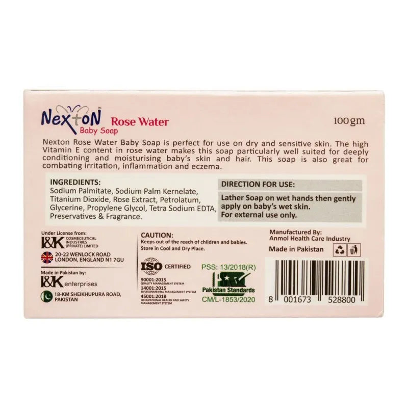 nexton rose water baby soap, 100g image2