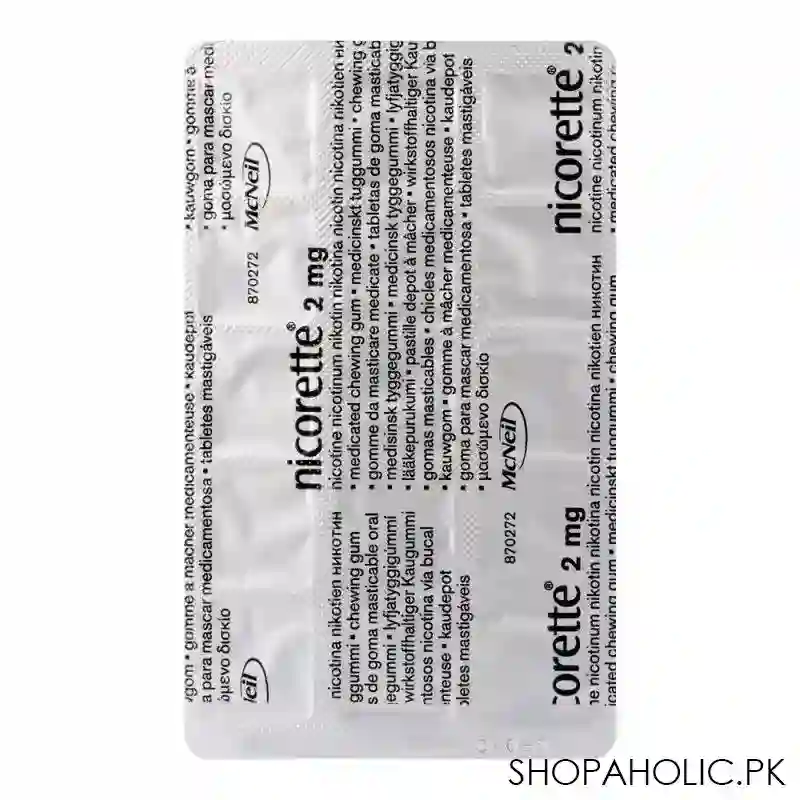 nicorette original flavour gum, 2g, 1 strip (15 tablets) image3