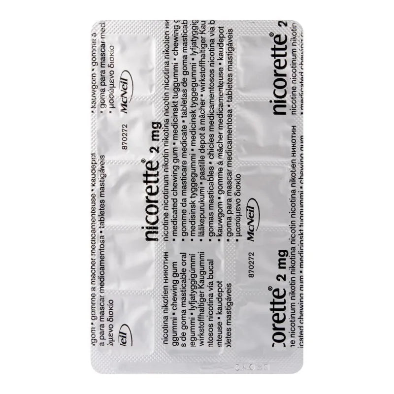 nicorette original flavour gum, 2g, 1 strip (15 tablets) image3