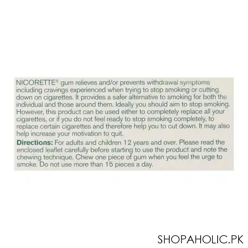 nicorette original flavour gum, 2g, 1 strip (15 tablets) image5