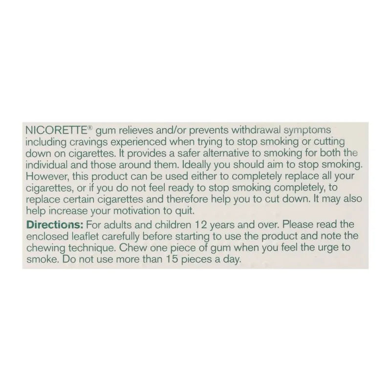 nicorette original flavour gum, 2g, 1 strip (15 tablets) image5