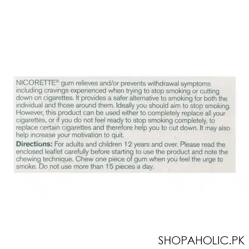 nicorette original flavour gum, 4g, 1 strip (15 tablets) image5