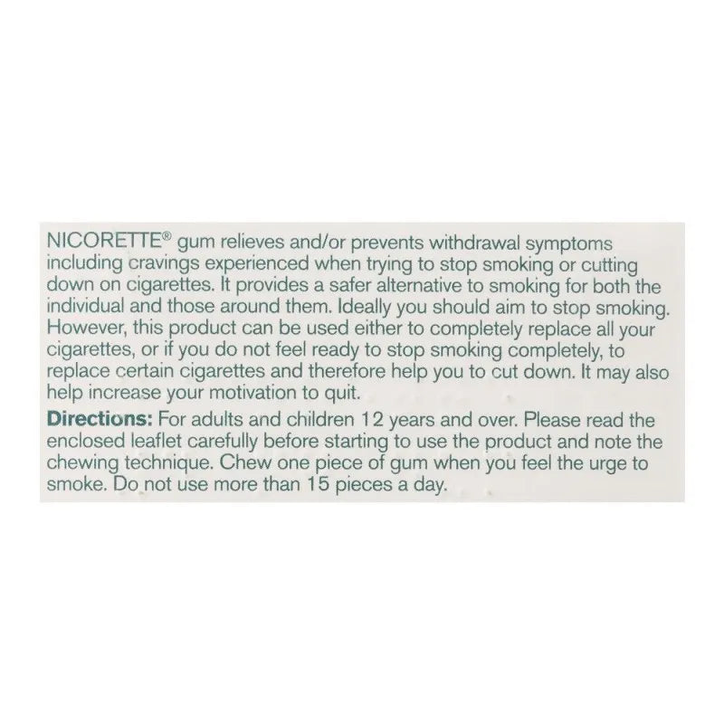 nicorette original flavour gum, 4g, 1 strip (15 tablets) image5