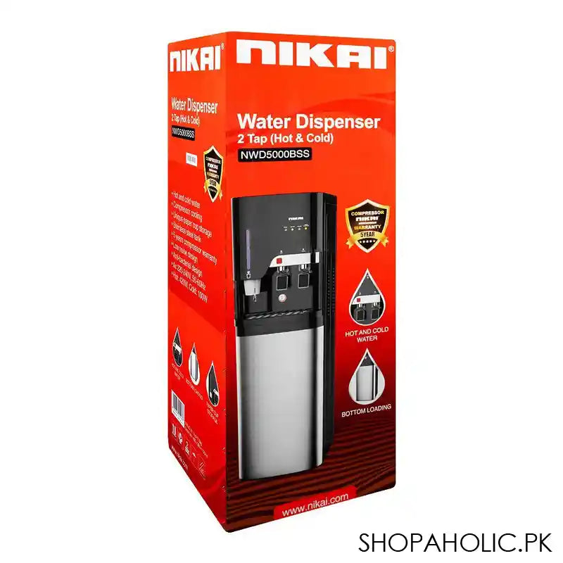 Nikai 2 Tap Hot & Cold Water Dispenser, NWD-5000BSS - Image 6