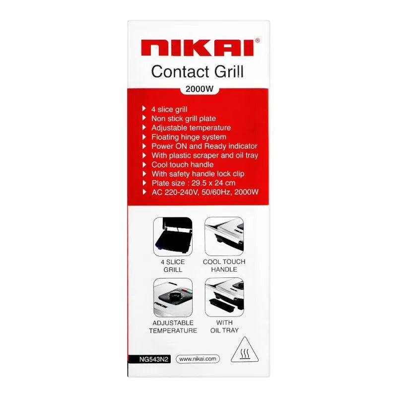 nikai 4 slice contact grill, 2000w, ng 543n2 image2