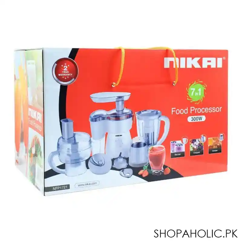 nikai 7 in 1 food processor, 300w, nfp1721 image2